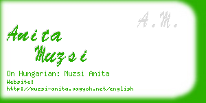 anita muzsi business card